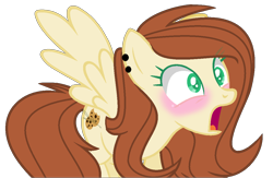 Size: 1156x756 | Tagged: safe, artist:leanne264, derpibooru import, oc, oc:brownie paw, pegasus, pony, blushing, female, mare, simple background, solo, transparent background