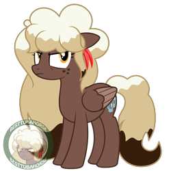 Size: 3000x3000 | Tagged: safe, artist:besttubahorse, derpibooru import, oc, oc only, oc:sweet mocha, pegasus, pony, .svg available, alternate hairstyle, female, freckles, high res, long mane, simple background, solo, svg, transparent background, unamused, vector, watermark