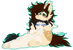 Size: 1024x700 | Tagged: safe, artist:vanillaswirl6, derpibooru import, oc, oc only, oc:chantelle, oc:shelby, pony, blushing, cheek fluff, chest fluff, coat markings, colored eyelashes, colored hooves, commission, cuddling, duo, ear fluff, eyes closed, female, freckles, glasses, hoof fluff, lip piercing, looking down, lying down, mare, piercing, simple background, sleeping, transparent background, underhoof