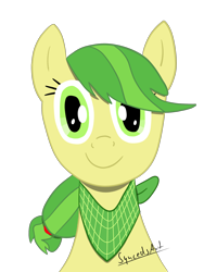 Size: 1944x2592 | Tagged: safe, artist:syncedsart, derpibooru import, oc, oc:apple rings, earth pony, pony, clothes, digital art, female, mare, paint tool sai, scarf, simple background, solo, transparent background