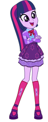 Size: 566x1413 | Tagged: safe, artist:sunsetshimmer333, derpibooru import, twilight sparkle, twilight sparkle (alicorn), alicorn, equestria girls, clothes, crossed arms, dress, female, open mouth, simple background, solo, transparent background