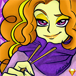 Size: 150x150 | Tagged: safe, artist:nadairead, derpibooru import, adagio dazzle, equestria girls, avatar, clothes, grin, raised eyebrow, scarf, smiling, smug, solo