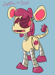 Size: 404x552 | Tagged: safe, artist:lilsunshinesam, derpibooru import, apple bloom, pony, robot, robot pony, apple bloom bot, solo