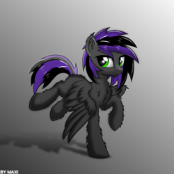 Size: 2369x2369 | Tagged: safe, artist:maxiclouds, derpibooru import, oc, pegasus, pony, fluffy, male, shadow, simple background, solo, stallion, wings