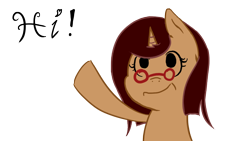 Size: 1366x768 | Tagged: safe, artist:the-zefarian, derpibooru import, oc, oc:cocoa, glasses, simple background, solo, text, transparent background