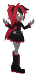 Size: 1600x3402 | Tagged: safe, artist:discorded-joker, derpibooru import, oc, oc only, oc:calvia, clothes, commission, cosplay, costume, ponytail, ruby rose, rwby, simple background, transparent background, vector