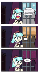 Size: 2558x4740 | Tagged: safe, artist:helsaabi, derpibooru import, coco pommel, earth pony, pony, fake it 'til you make it, :>, after, cellphone, coco's apartment, comic, female, implied rarity, manehattan, mare, phone, smartphone, solo, this will end in disappointment, waiting