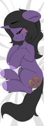 Size: 2100x6000 | Tagged: safe, artist:spoopygander, derpibooru import, oc, oc only, oc:rivibaes, pony, unicorn, body pillow, body pillow design, cute, cutie mark, female, mare, sleeping, solo