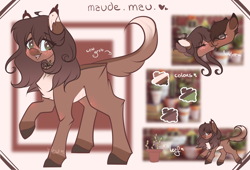 Size: 2170x1474 | Tagged: safe, artist:mauuwde, derpibooru import, oc, oc only, oc:matt, oc:maude, earth pony, pony, blushing, chest fluff, female, glasses, kissing, mare, redesign, reference sheet