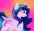 Size: 3800x3413 | Tagged: safe, artist:sugarwings-art, derpibooru import, twilight sparkle, twilight sparkle (alicorn), alicorn, pony, colored wings, ethereal mane, female, gradient background, gradient wings, mare, multicolored wings, smiling, solo, starry mane