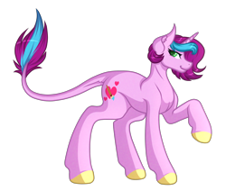 Size: 3274x2782 | Tagged: safe, artist:micky-ann, derpibooru import, oc, oc only, oc:artsy fantasy, pony, unicorn, colored hooves, colored pupils, female, leonine tail, looking at you, mare, raised hoof, simple background, solo, transparent background