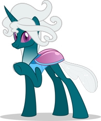 Size: 1022x1228 | Tagged: safe, artist:mlp-trailgrazer, derpibooru import, oc, oc:elytron, changepony, pony, female, interspecies offspring, offspring, parent:rarity, parent:thorax, parents:thorarity, simple background, solo, transparent background