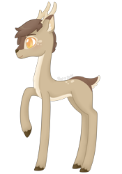 Size: 3500x5000 | Tagged: safe, artist:cupig, derpibooru import, oc, oc:flick, deer, absurd resolution, adopted offspring, colored pupils, male, parent:big macintosh, parent:fluttershy, parents:fluttermac, simple background, solo, transparent background