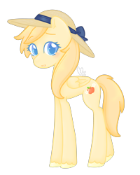 Size: 4000x5000 | Tagged: safe, artist:cupig, derpibooru import, oc, oc only, oc:autumn gold, pegasus, pony, absurd resolution, colored pupils, female, hat, mare, offspring, parent:big macintosh, parent:fluttershy, parents:fluttermac, simple background, solo, sun hat, transparent background, unshorn fetlocks