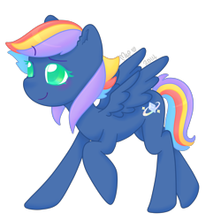 Size: 5000x5000 | Tagged: safe, artist:cupig, derpibooru import, oc, oc only, oc:diamond dust, pegasus, pony, absurd resolution, colored pupils, female, mare, offspring, parent:rainbow dash, parent:soarin', parents:soarindash, rainbow hair, simple background, solo, transparent background