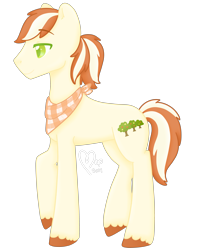 Size: 4000x5000 | Tagged: safe, artist:cupig, derpibooru import, oc, oc only, oc:orchard, earth pony, pony, absurd resolution, colored pupils, male, neckerchief, offspring, parent:applejack, parent:flim, parents:flimjack, simple background, solo, stallion, transparent background, unshorn fetlocks