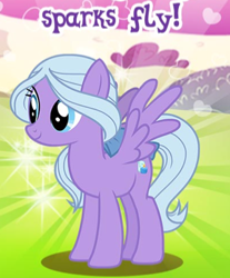 Size: 288x348 | Tagged: safe, derpibooru import, fond feather, pegasus, pony, bow, cropped, cutie mark, female, gameloft, glow, hair bow, meme, solo, text, wow! glimmer