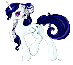 Size: 600x537 | Tagged: safe, artist:silvermoonbreeze, derpibooru import, majesty, pony, unicorn, g1, female, head turn, looking at you, mare, side view, simple background, smiling, smiling at you, solo, white background