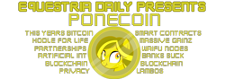 Size: 1000x350 | Tagged: safe, derpibooru import, april fools, april fools 2018, bitcoin, equestria daily, simple background, transparent background