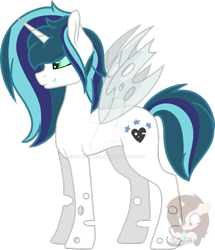 Size: 1024x1190 | Tagged: safe, artist:lilygarent, derpibooru import, oc, hybrid, base used, interspecies offspring, offspring, parent:queen chrysalis, parent:shining armor, parents:shining chrysalis, simple background, solo, transparent background