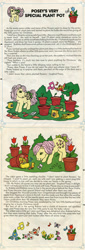 Size: 578x1698 | Tagged: safe, derpibooru import, posey, bird, comic:my little pony (g1), g1, birdsong, christmas, christmas carol, egg, european robin, flower, flower pot, garden, gardening, hatchling, holiday, innuendo, official, planting, posey's very special plant pot, robbie the robin, robin, robina the robin, seeds, spring, story, you know for kids