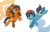 Size: 950x600 | Tagged: safe, artist:perfectpinkwater, derpibooru import, earth pony, pegasus, pony, female, hat, male, mare, nintendo, pokémon, pokémon sun and moon, pokémon trainer, ponified, stallion