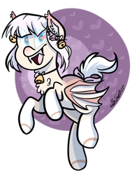 Size: 1024x1351 | Tagged: safe, artist:befishproductions, derpibooru import, oc, oc only, oc:kitty korpse, bat pony, pony, bell, bell collar, chest fluff, collar, ear fluff, female, heart eyes, mare, simple background, solo, transparent background, wingding eyes