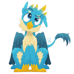 Size: 3314x3314 | Tagged: safe, artist:sol-r, derpibooru import, gallus, griffon, male, signature, simple background, sitting, solo, transparent background, vector