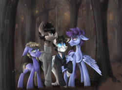 Size: 1920x1415 | Tagged: safe, artist:mymineawesome, derpibooru import, oc, oc:punkbae, oc:windy dripper, forest, male