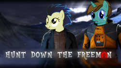 Size: 1280x720 | Tagged: safe, artist:lunardreams, derpibooru import, oc, oc only, oc:lunard, oc:wenziretro, anthro, anthro oc, gordon freeman, half-life, hunt down the freeman, parody, video game