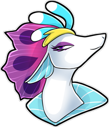 Size: 3171x3708 | Tagged: safe, artist:draikinator, derpibooru import, queen novo, seapony (g4), my little pony: the movie, bust, female, lidded eyes, simple background, solo, transparent background