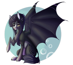 Size: 5000x4500 | Tagged: safe, artist:crazllana, derpibooru import, oc, oc only, oc:kama, bat pony, absurd resolution, female, mare, one eye closed, simple background, sitting, solo, tongue out, transparent background, wink