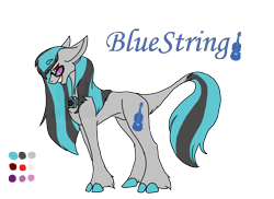 Size: 2338x1700 | Tagged: safe, artist:thebigearredbat, derpibooru import, oc, oc only, oc:bluestring, darkverse, magical lesbian spawn, offspring, parent:octavia melody, parent:vinyl scratch, parents:scratchtavia, simple background, solo, transparent background