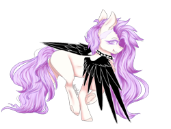 Size: 1024x768 | Tagged: safe, artist:akiiichaos, derpibooru import, oc, oc:pastel hell, pegasus, pony, choker, colored wings, female, mare, simple background, solo, spiked choker, transparent background, underhoof