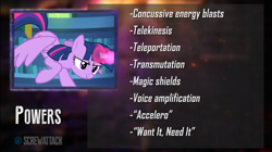 Size: 1768x992 | Tagged: safe, derpibooru import, twilight sparkle, twilight sparkle (alicorn), alicorn, death battle, death battle!: raven vs twilight sparkle, exploitable meme, magic, meme, screwattack.com, solo