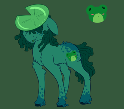 Size: 2500x2200 | Tagged: safe, artist:uunicornicc, derpibooru import, oc, oc only, earth pony, frog, pony, lilypad, solo