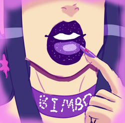 Size: 1012x1000 | Tagged: safe, artist:annon, derpibooru import, twilight sparkle, human, big lips, bimbo, bimbo 2.0, bimbo sparkle, female, humanized, lips, solo