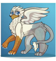 Size: 915x1000 | Tagged: safe, artist:icey, derpibooru import, oc, oc only, oc:der, griffon, male, simple background, solo