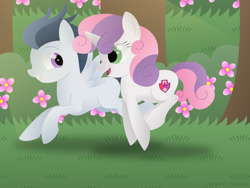 Size: 1024x768 | Tagged: safe, artist:lavenderrain24, derpibooru import, rumble, sweetie belle, female, male, rumbelle, shipping, straight