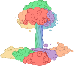 Size: 10800x9609 | Tagged: safe, artist:somepony, derpibooru import, lesson zero, absurd resolution, mushroom cloud, no pony, rainbow nuke, simple background, transparent background, vector