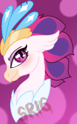 Size: 335x540 | Tagged: safe, artist:superrosey16, derpibooru import, queen novo, classical hippogriff, hippogriff, my little pony: the movie, bust, portrait, solo