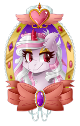 Size: 1024x1611 | Tagged: safe, artist:sk-ree, derpibooru import, oc, oc:hikari, pony, augmented horn, bust, colored horn, female, mare, portrait, simple background, solo, transparent background, watermark