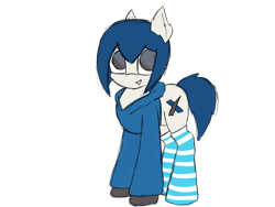 Size: 2048x1536 | Tagged: safe, artist:aquaholicsanonymous, derpibooru import, oc, oc only, oc:merlin, original species, pony, rocket pony, clothes, cute, detatched gridfins, ear fluff, female, hoodie, mare, ncmares bait, ponified, rocket, simple background, socks, solo, spacex, striped socks, transparent background