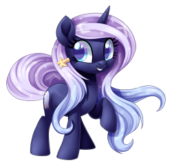 Size: 1200x1167 | Tagged: safe, artist:centchi, derpibooru import, oc, oc:stardancer, pony, unicorn, constellation, cute, ethereal mane, female, hair accessory, looking at you, mare, raised hoof, simple background, smiling, solo, starry mane, transparent background