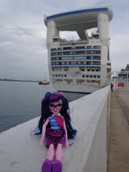 Size: 3456x4608 | Tagged: safe, derpibooru import, sci-twi, twilight sparkle, better together, equestria girls, cruise ship, day, doll, irl, photo, singapore, toy