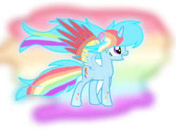 Size: 1409x1049 | Tagged: safe, artist:thesmall-artist, derpibooru import, oc, oc:colour sparkling, alicorn, pony, colored wings, female, magical lesbian spawn, mare, multicolored wings, offspring, parent:rainbow dash, parent:twilight sparkle, parents:twidash, rainbow power, simple background, solo, transparent background