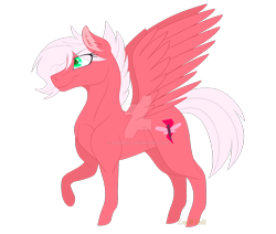 Size: 1600x1356 | Tagged: safe, artist:detoxx-retoxx, derpibooru import, oc, oc only, oc:flitterbug, pegasus, pony, female, mare, offspring, parent:big macintosh, parent:fluttershy, parents:fluttermac, simple background, solo, transparent background, watermark