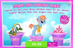 Size: 1964x1298 | Tagged: safe, derpibooru import, windy whistles, pony, advertisement, costs real money, female, game, game screencap, gameloft, mare, official, solo