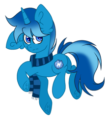 Size: 1024x1132 | Tagged: safe, artist:mintoria, derpibooru import, oc, oc:blue dye, pony, unicorn, clothes, male, scarf, simple background, solo, stallion, transparent background