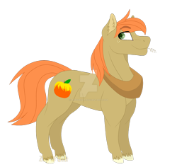 Size: 1600x1513 | Tagged: safe, artist:detoxx-retoxx, derpibooru import, oc, oc only, oc:autumn gold, earth pony, pony, freckles, male, offspring, parent:big macintosh, parent:fluttershy, parents:fluttermac, simple background, solo, stallion, straw in mouth, transparent background, unshorn fetlocks, watermark, yoke